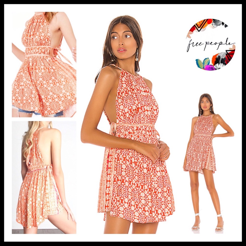 FREE PEOPLE BOHO PRINT FLOWY TUNIC MINI DRESS A2C - Picture 3 of 16